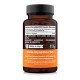 Etichetta laterale sinistra Nätoo Arginina 90 compresse con tabella nutrizionale: 2000mg di L-Arginina per dose giornaliera di 2 compresse