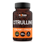 Barattolo in vetro Nätoo Citrulline Ultra Pure L-Citrullina 3000mg – 90 compresse vegane Made in Italy, vista frontale