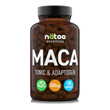 Barattolo da 180 capsule di Natoo Maca Essentials, integratore di Maca in capsule vegetali per energia e resistenza