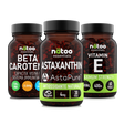 Bundle Nätoo Skin Summer Pack – tre barattoli di Beta Carotene, Astaxantina AstaPure® e Vitamina E 400UI, integratori antiossidanti per la protezione cutanea estiva