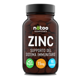 Nätoo Zinc Essentials integratore di zinco citrato biodisponibile 15 mg per immunità, pelle e ormoni