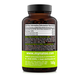 Retro barattolo Premium Omega-3 MyNatoo 120 perle con tabella nutrizionale e informazioni sui benefici degli Omega-3