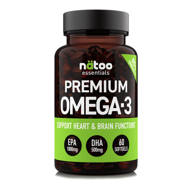 Premium Omega-3 MyNatoo formato 60 perle, integratore di Omega-3 in forma trigliceride con EPA e DHA ad alta concentrazione