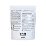 Proteine Whey Isolate Natoo gusto Cookies valori nutrizionali e ingredienti confezione da 700g vista posteriore