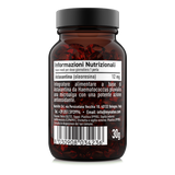Super Astaxanthin 12 mg retro flacone con informazioni nutrizionali astaxantina in oleoresina da Haematococcus pluvialis