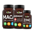 Testo Pack Nätoo, integratore per il testosterone dell'uomo: Zinco 90 compresse, Maca 90 capsule, Ashwagandha KSM-66® BIO