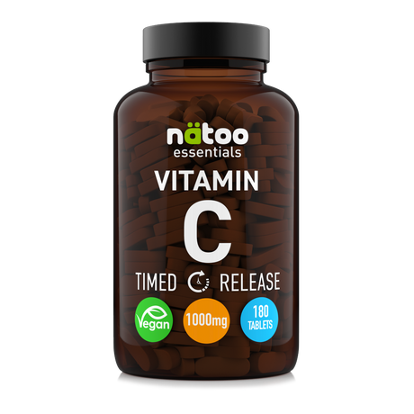 Integratore Vitamina C a rilascio graduale Nätoo 1000mg – barattolo da 180 compresse, vista frontale
