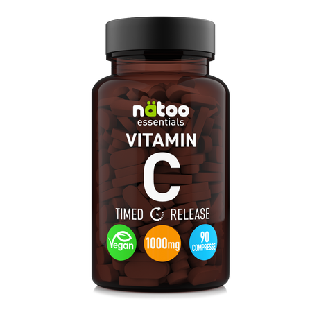 Integratore Vitamina C a rilascio graduale Nätoo 1000mg – barattolo da 90 compresse, vista frontale
