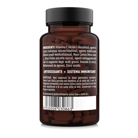 Ingredienti e avvertenze integratore Vitamina C a rilascio graduale Nätoo – formato 90 compresse