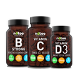 Pacchetto vitamine per stanchezza con Vitamina B Strong, Vitamina C a rilascio graduale e Vitamina D3 4000 UI