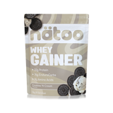 Whey Gainer Natoo gusto Cookies and Cream mass gainer con proteine whey e carboidrati confezione frontale