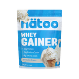 Whey Gainer Natoo gusto Vanilla Ice Cream mass gainer con proteine whey e carboidrati confezione frontale