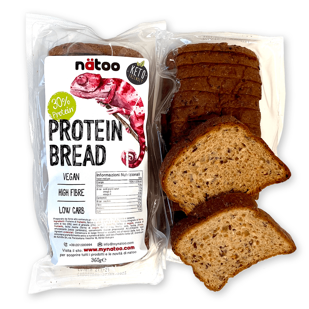 Confezione di protein bread 30% con fette di pane in evidenza