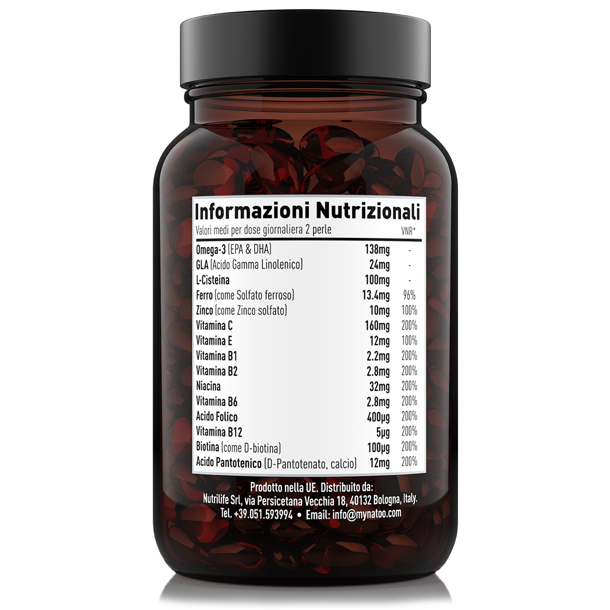 Tabella nutrizionale integratore per capelli Hair Natoo